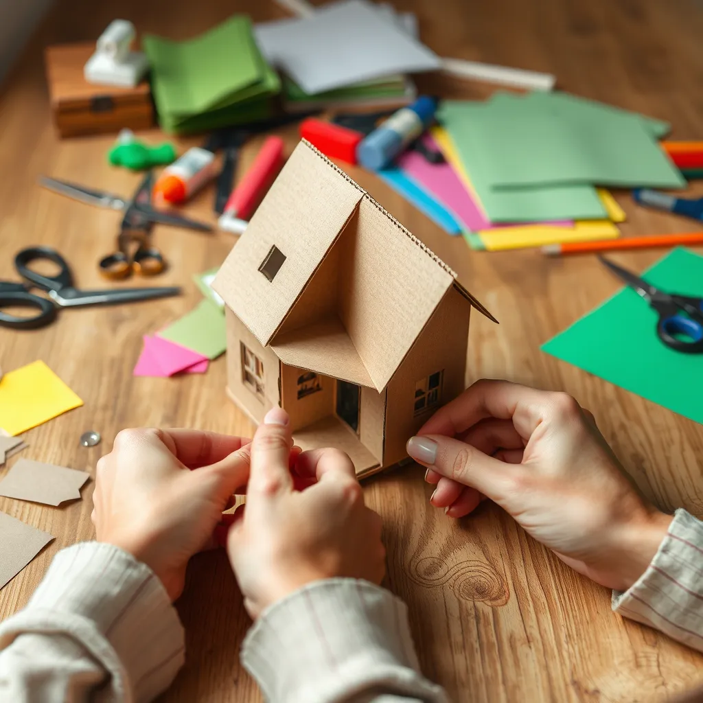 Prosty sposób na makieta domu z kartonu