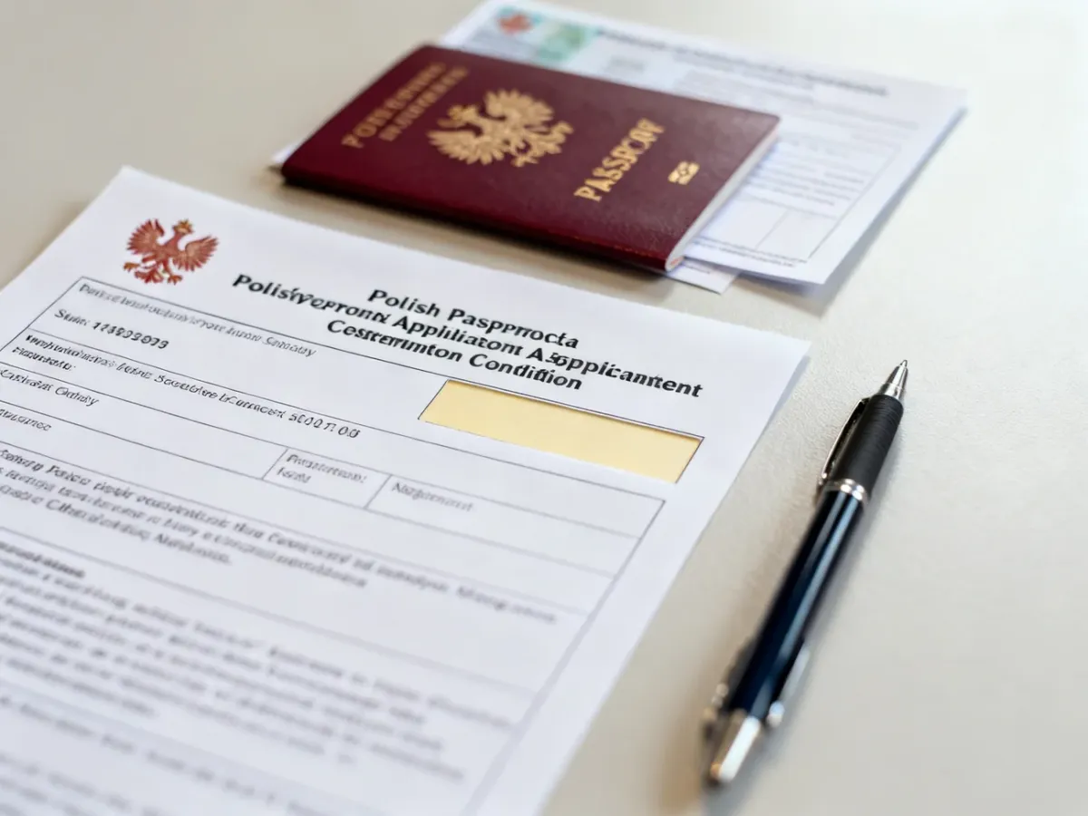 Potwierdzenie złożenia wniosku paszportowego z zaznaczonym miejscem numeru wniosku