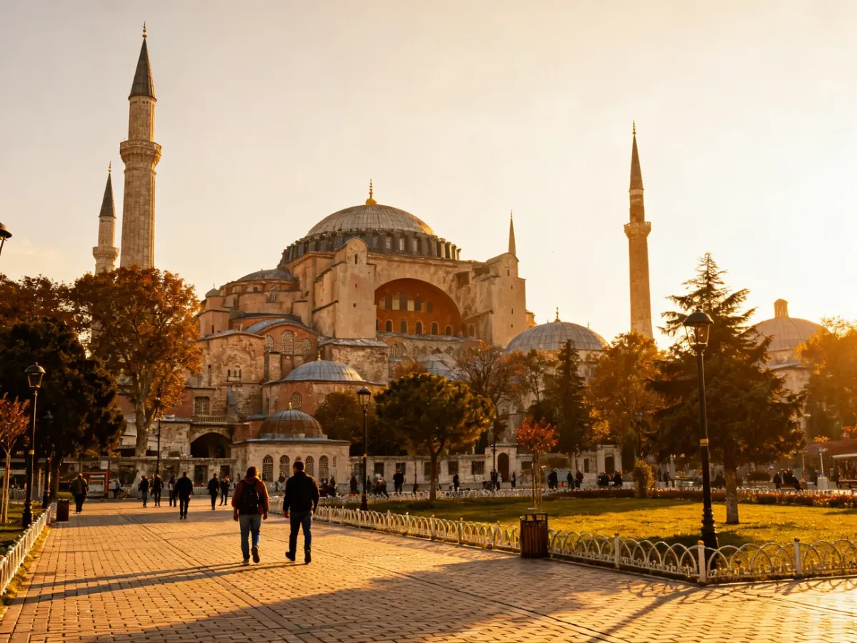 Hagia Sophia i Błękitny Meczet na placu Sultanahmet