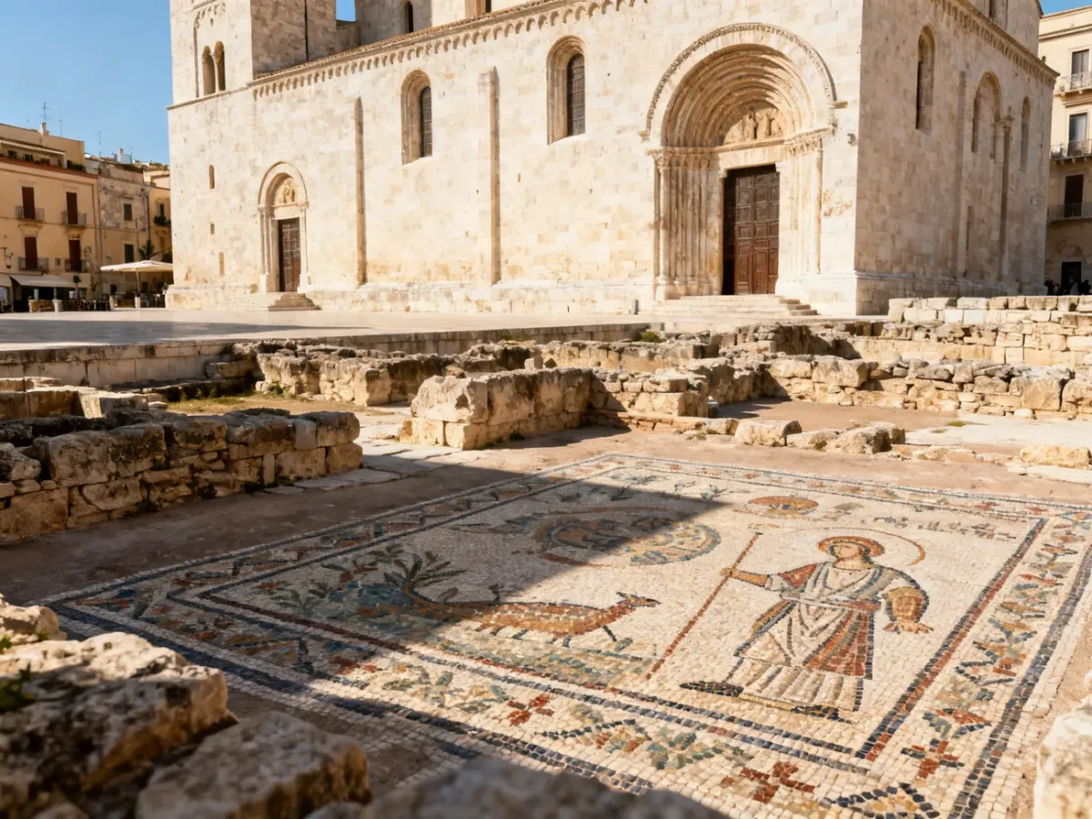 Katedra San Sabino i fragmenty archeologicznych pozostałości w Bari