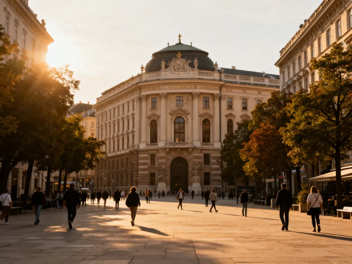 Panoramiczny widok historycznego centrum Wiednia z cesarską architekturą