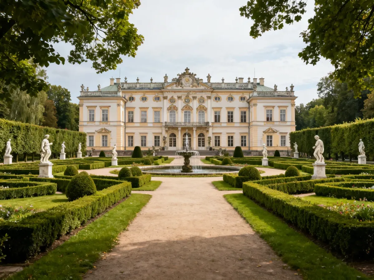 Pałac Branickich otoczony barokowymi ogrodami