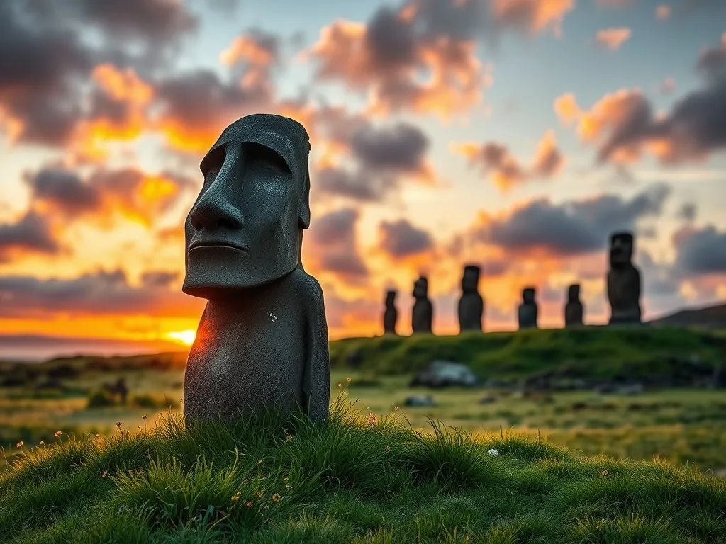 Posągi na wyspie wielkanocnej: odkryj tajemnice moai i ich historię