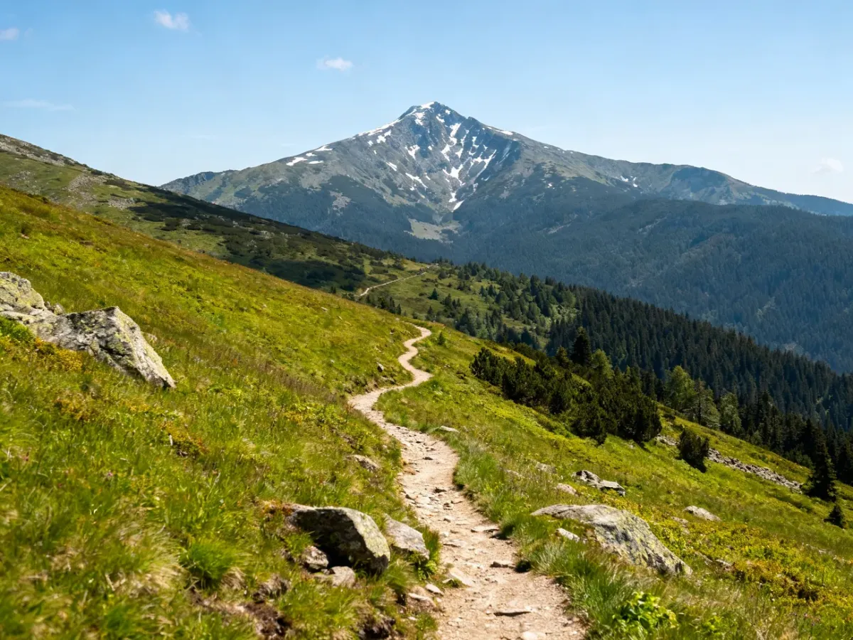 Panorama Karpacza i Karkonoszy ze Śnieżką w tle