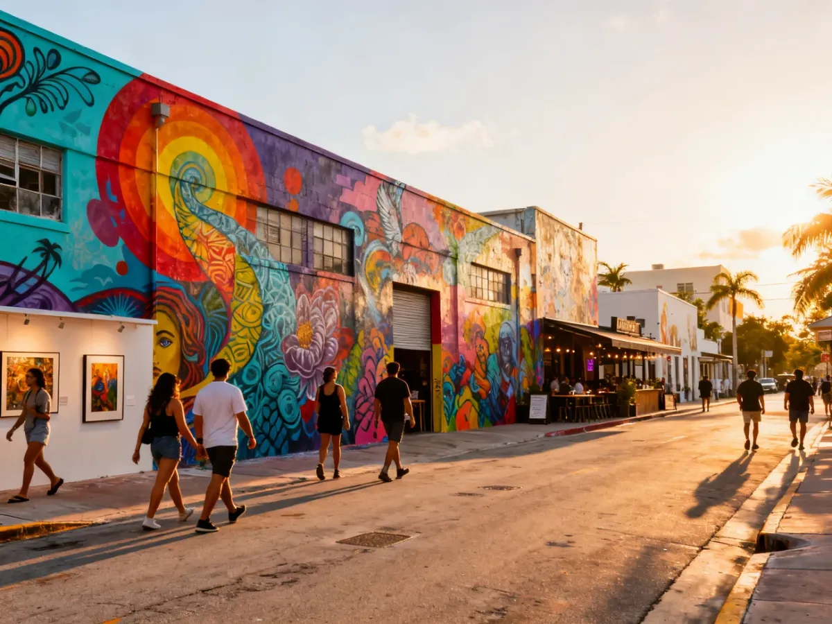 Kolorowe murale na ulicach dzielnicy Wynwood w Miami